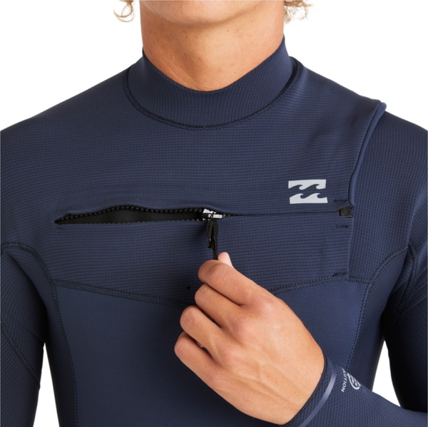 2024 Billabong Masculino Revolution Natural 4/3mm Chest Zip Wetsuit ABYW100267 - Dark Navy